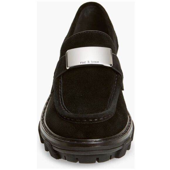 NWOB Rag & Bone Shiloh 2.0 Loafers Lug Sole Black Suede Womens $425 Sz 9/39.5 - Picture 2 of 11